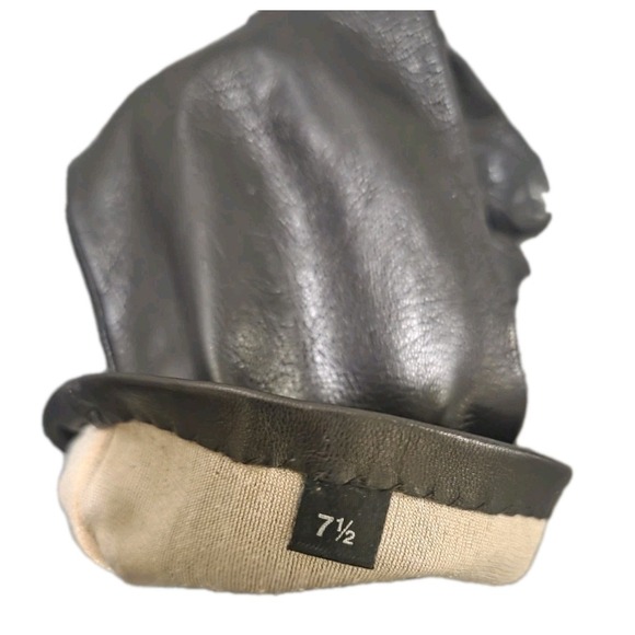 Italian Leather Gloves Women's 7.5 Silk Lined Made in Italy Soft Lambskin - Picture 2 of 8